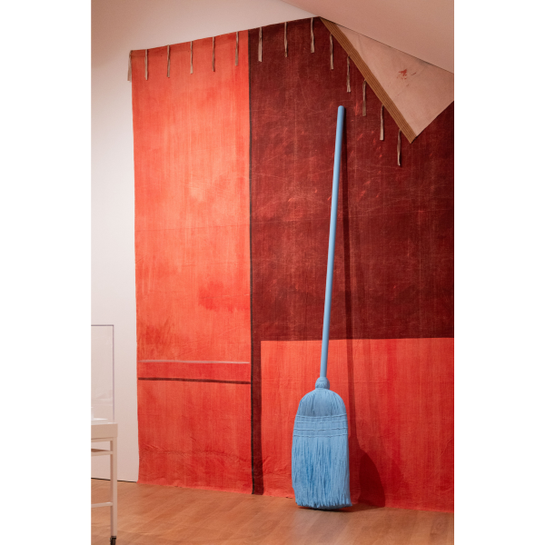 Geoffrey Farmer, The Good Sweeper (detail), 2017 – 2025. Theatre backdrop (1939), foam, plastic, pigment, cut images, foam core. Audain Art Museum Collection. Purchased with funds from the Audain Foundation. Photo: Oisin McHugh.